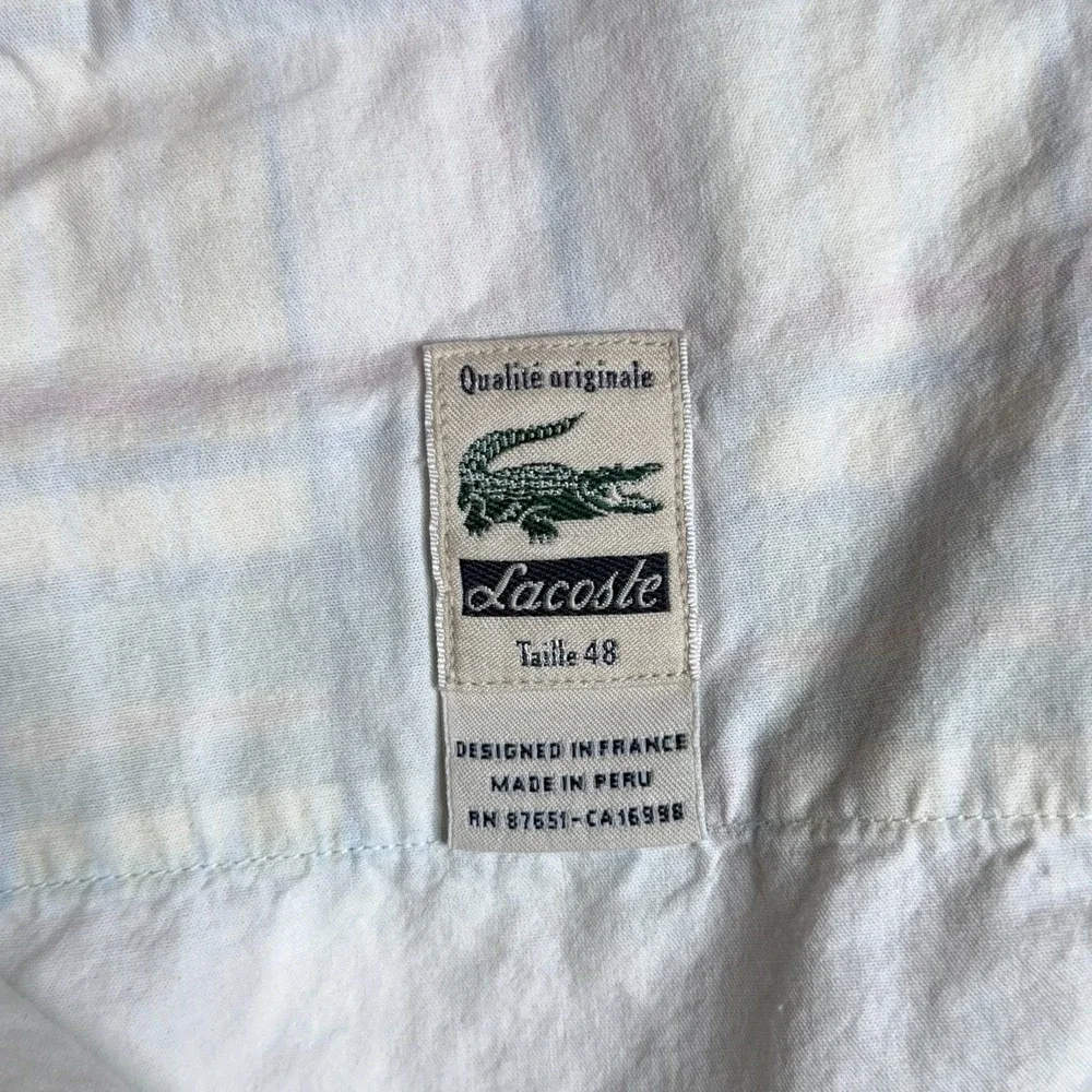 Lacoste Cargo Shorts Men's Size 38 Yellow Plaid Check Hiking Summer Golf Casual
